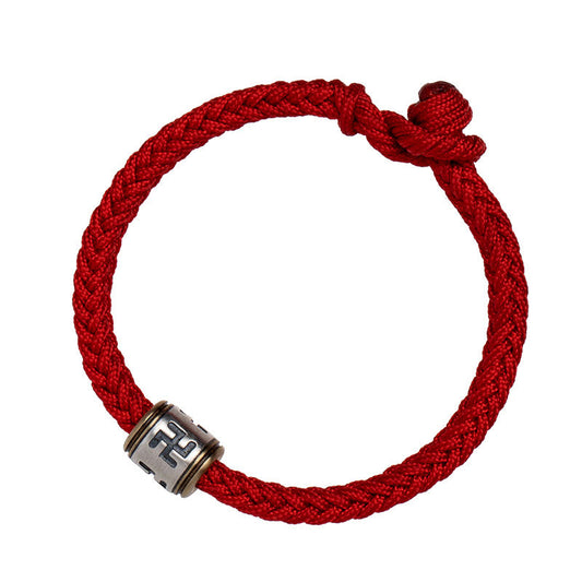 Sterling Silver Tibetan Protection and Health Red Rope Bracelet