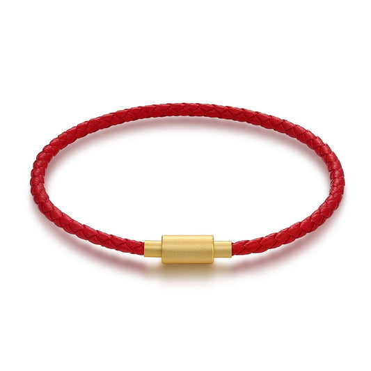 BuddhaChakra Gold Snap Red String Love and Luck Bracelet