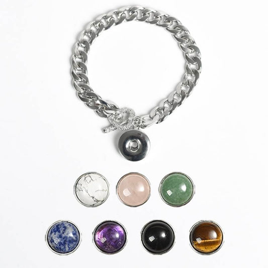BuddhaChakra 7-in-1 Crystal & Gemstone Alloy Bracelet