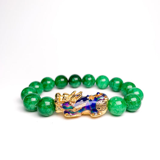 BuddhaChakra Green Jade Pixiu Bracelet - Abundance & Protection