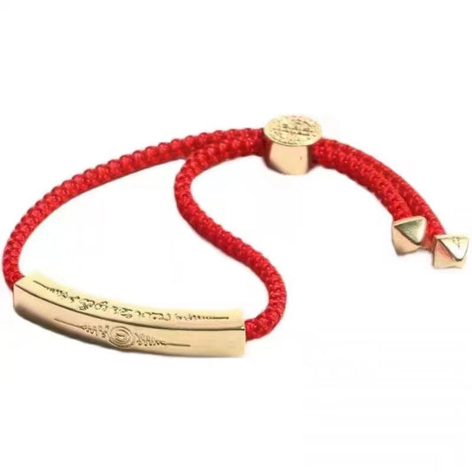 BuddhaChakra Golden Brick Couple Red String  Lucky Bracelet