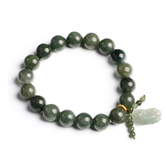 Green Jade Pixiu Bracelets -- Wealth and Claming