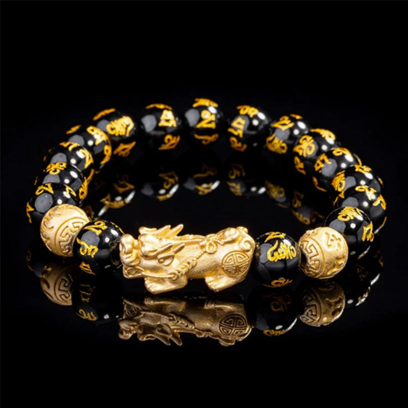 BuddhaChakra Pixiu Feng Shui Obsidian Wealth Bracelets