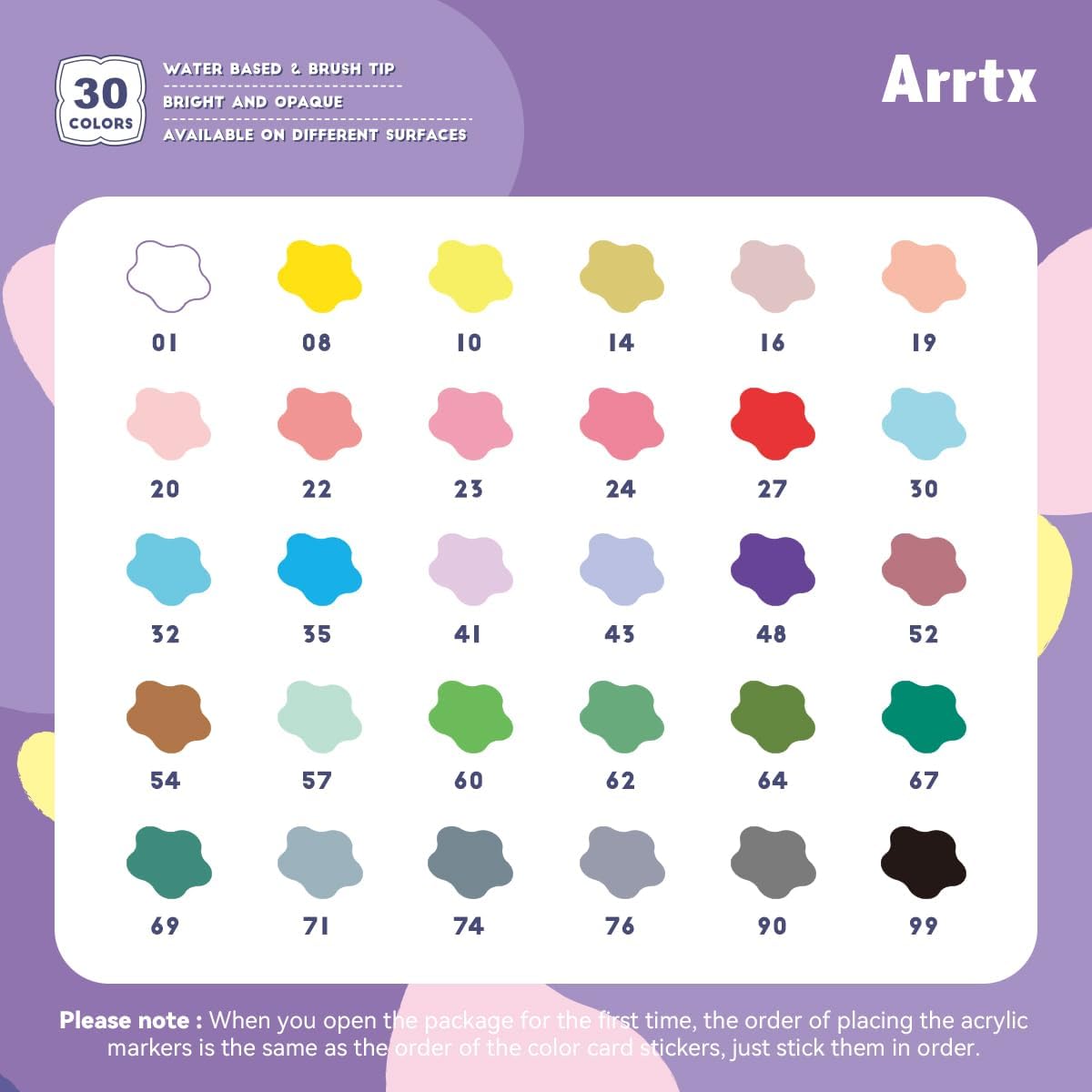 Arrtx 30(A) Colors Acrylic Paint Pens