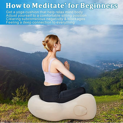 BuddhaChakra Inflatable Large Meditation Cushion for Yoga Beginners