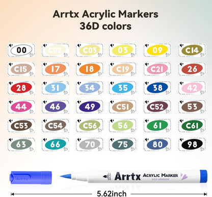 Arrtx 36 Colors Acrylic Marker