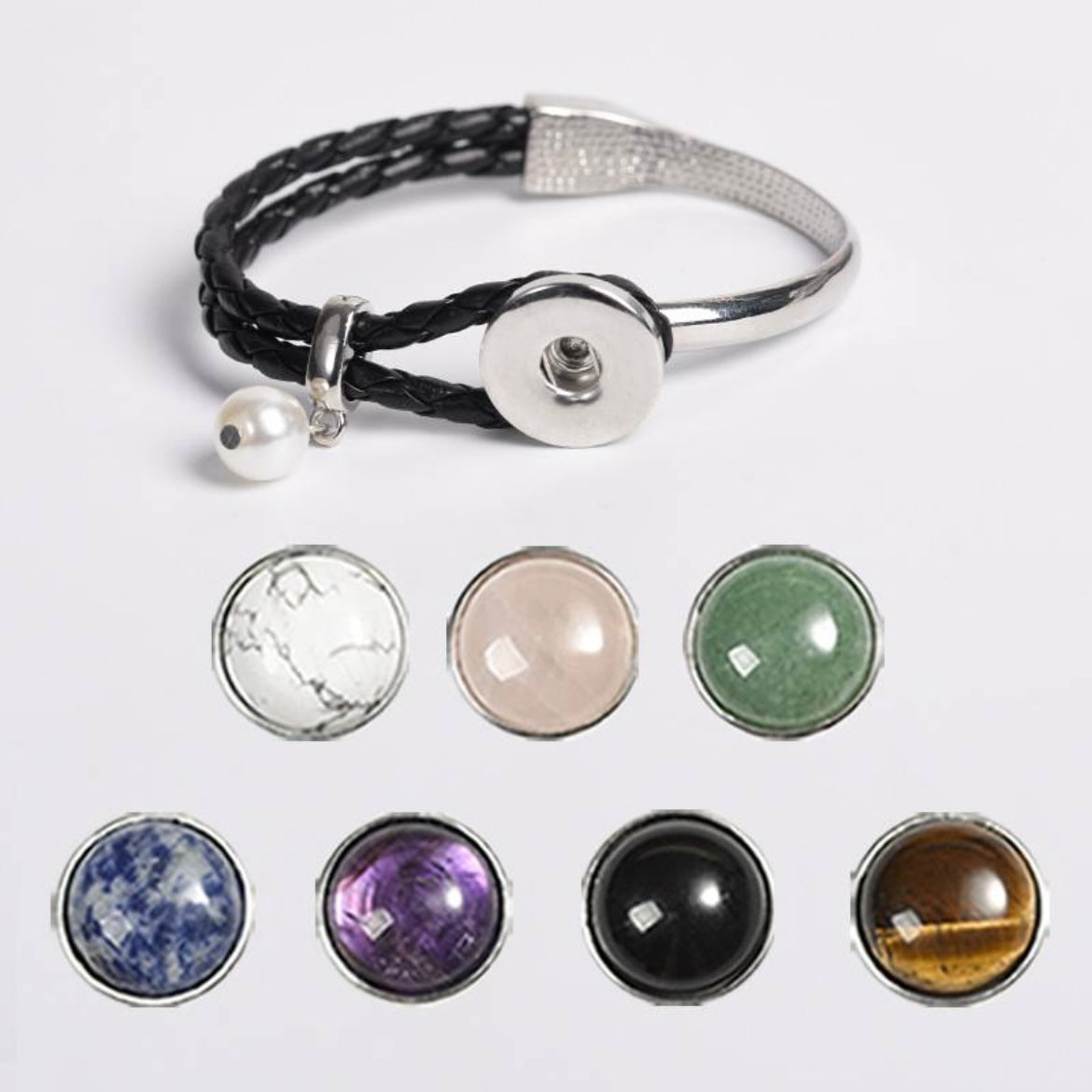 BuddhaChakra 7-in-1 Crystal & Gemstone Alloy Bracelet