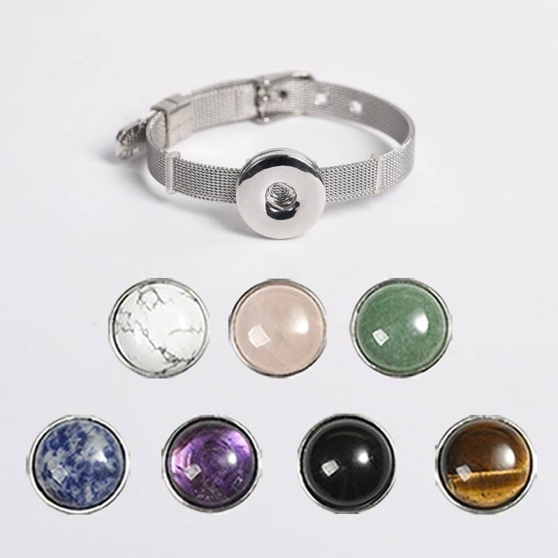 BuddhaChakra 7-in-1 Crystal & Gemstone Alloy Bracelet