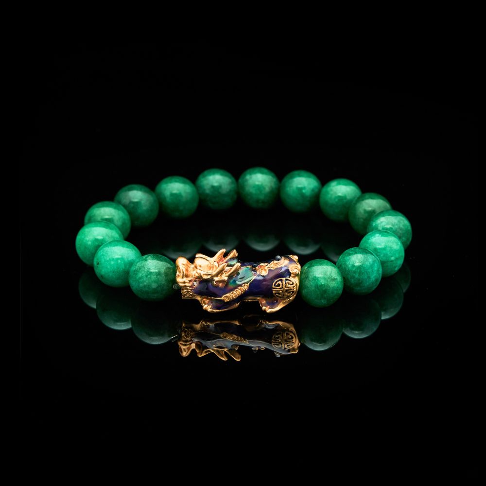 BuddhaChakra Green Jade Pixiu Bracelet - Abundance & Protection