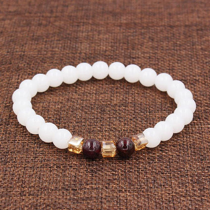 BuddhaChakra Natural White Chalcedony Positivity Harmony Bracelet