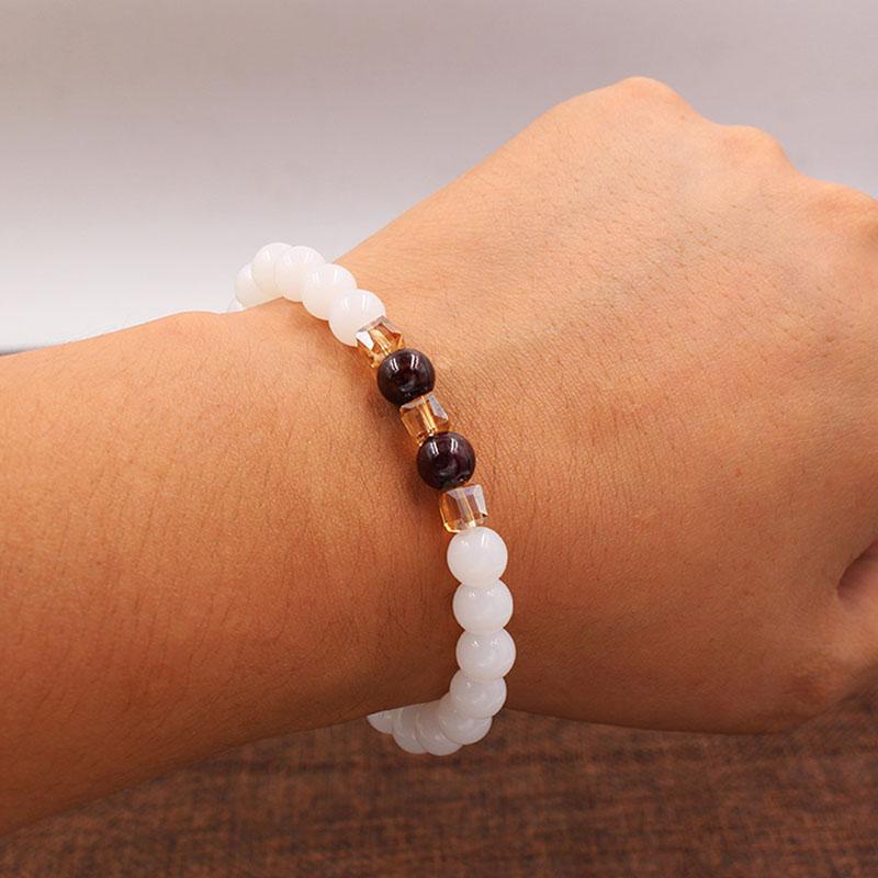 BuddhaChakra Natural White Chalcedony Positivity Harmony Bracelet