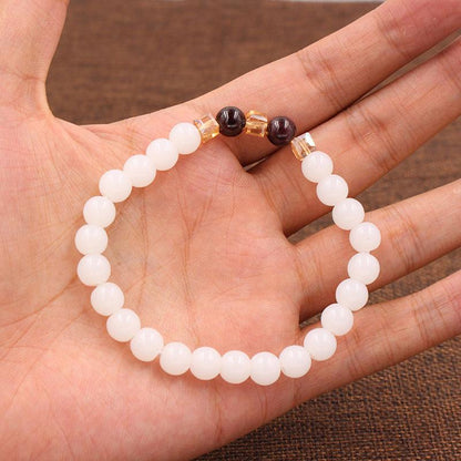 BuddhaChakra Natural White Chalcedony Positivity Harmony Bracelet