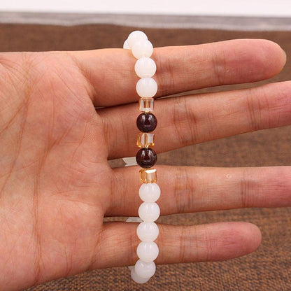 BuddhaChakra Natural White Chalcedony Positivity Harmony Bracelet