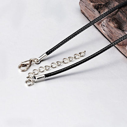 tibetan mantra sliver bead necklace clasp detail