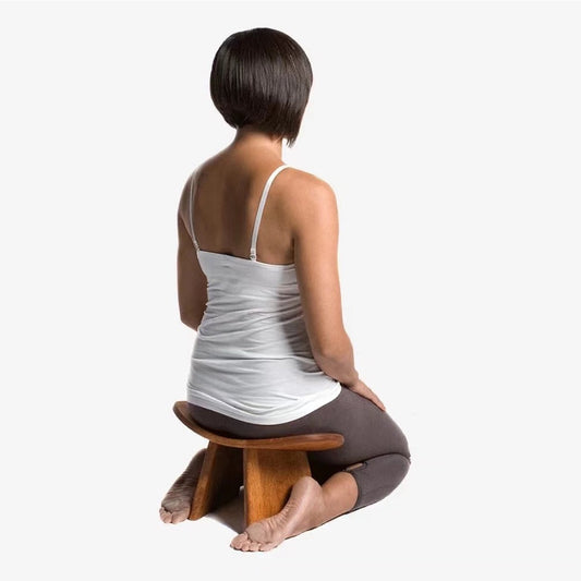 Ergonomic Yoga Meditation Wooden Bench