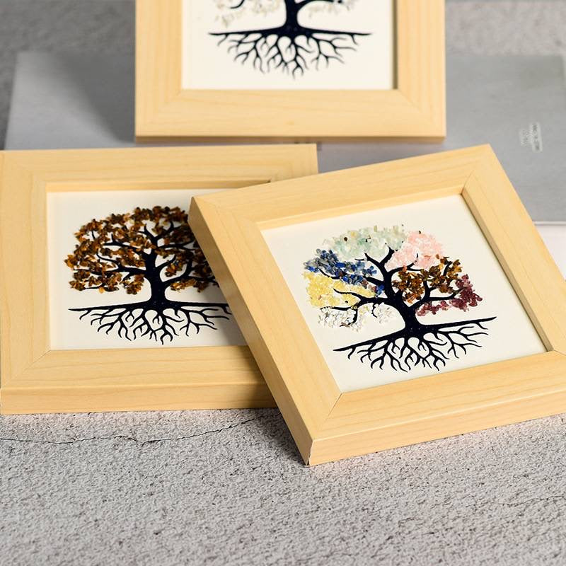 BuddhaChakra Tree of Life Crystal Stone Decorative Picture Frame