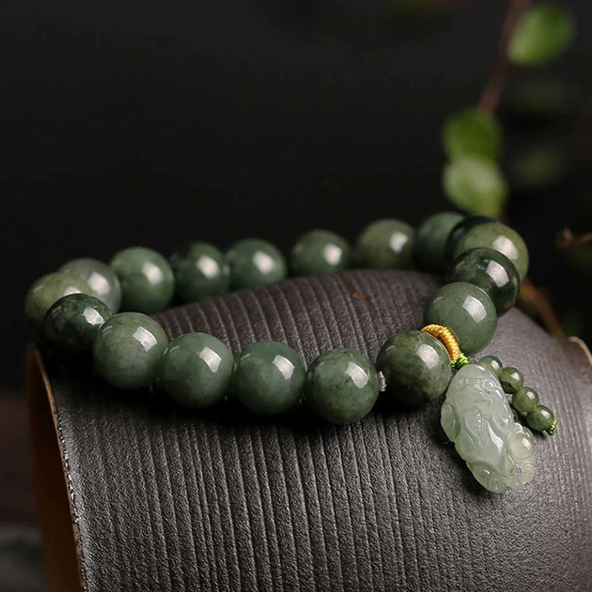 Green Jade Pixiu Bracelets -- Wealth and Claming