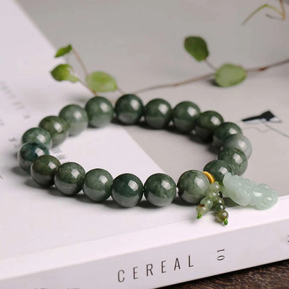 Green Jade Pixiu Bracelets -- Wealth and Claming