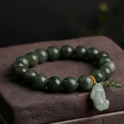 Green Jade Pixiu Bracelets -- Wealth and Claming