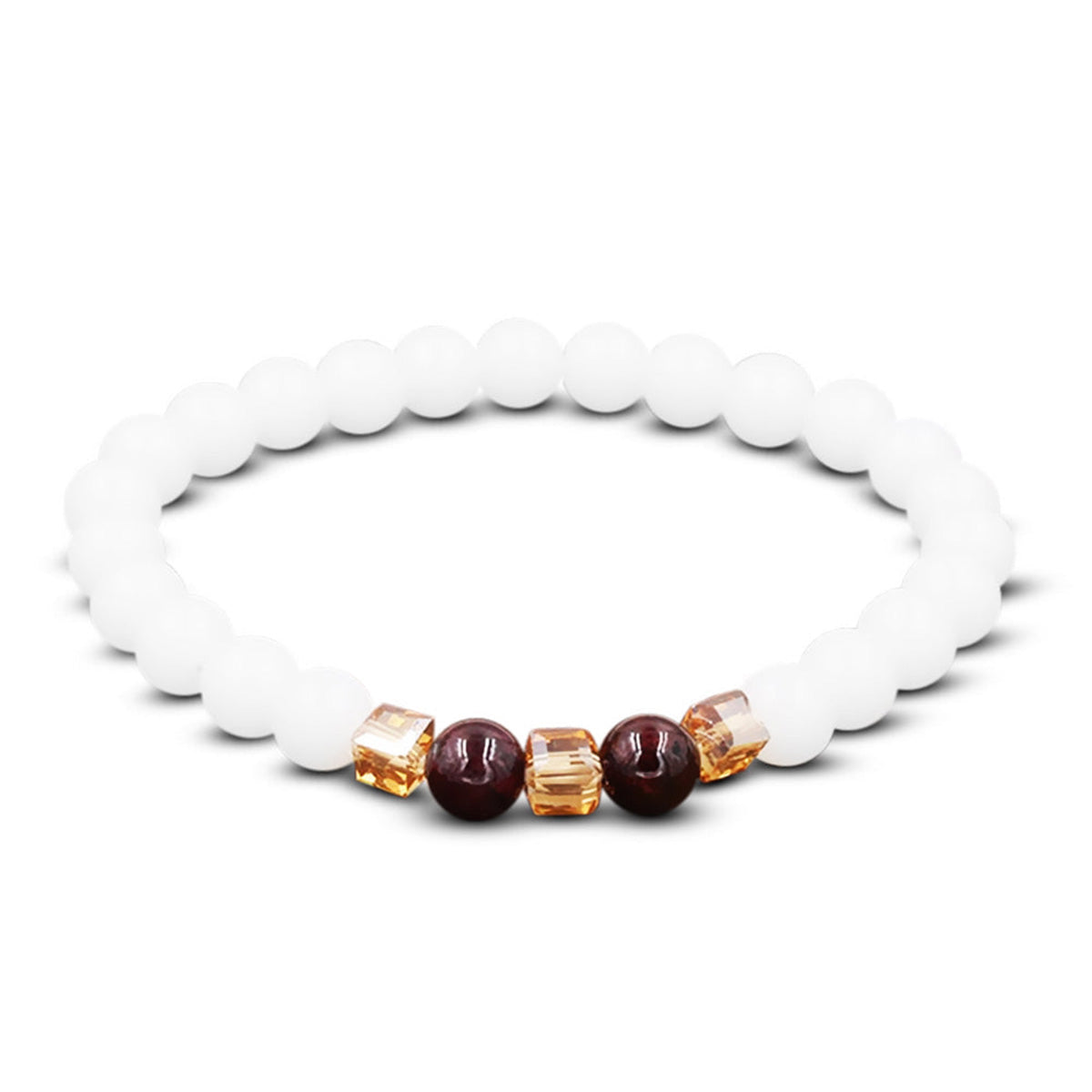 BuddhaChakra Natural White Chalcedony Positivity Harmony Bracelet