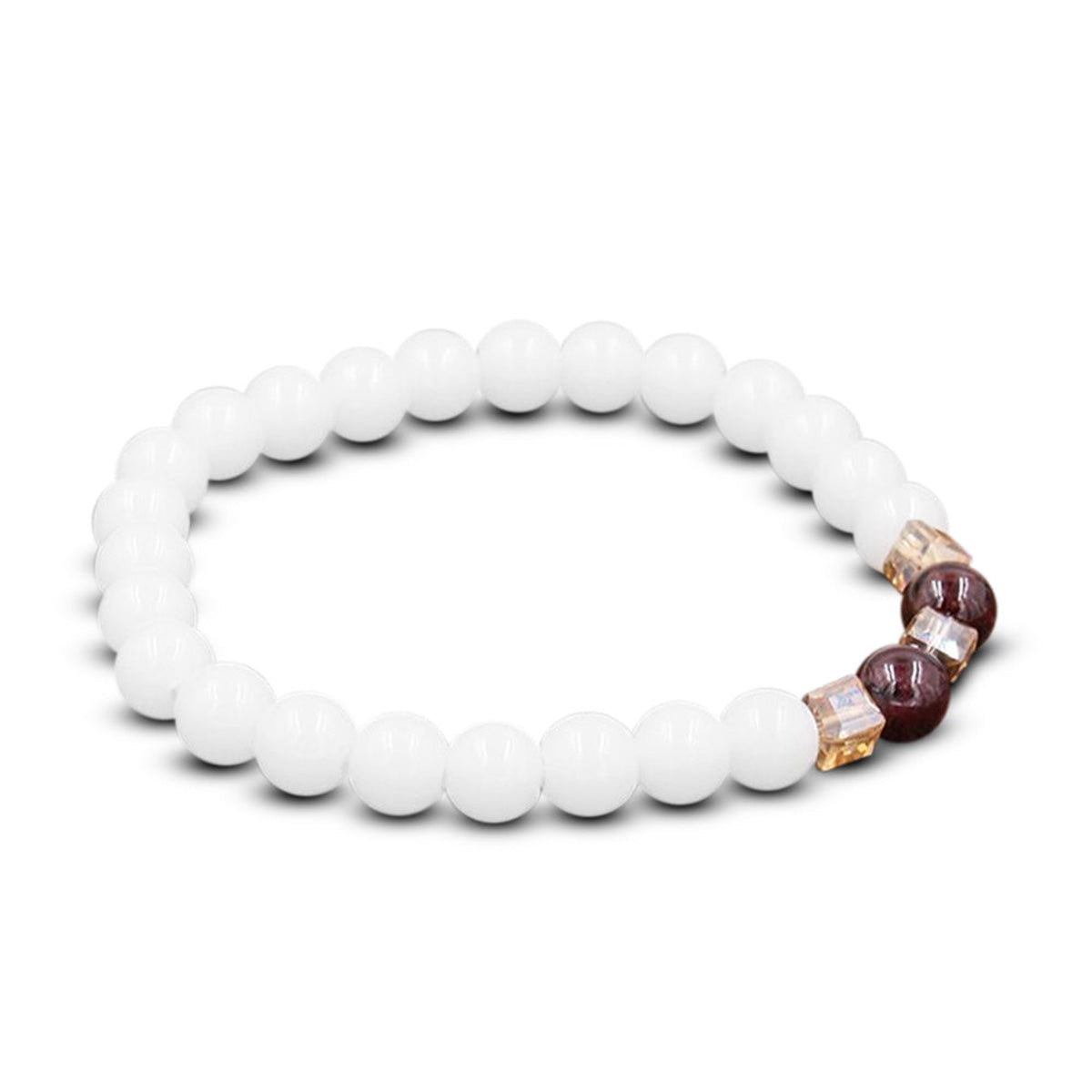 BuddhaChakra Natural White Chalcedony Positivity Harmony Bracelet