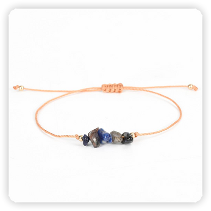 BuddhaChakra Energy Crystal Raw Paraffin Rope Bracelet