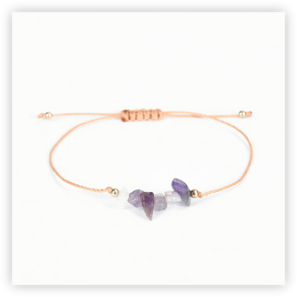 BuddhaChakra Energy Crystal Raw Paraffin Rope Bracelet