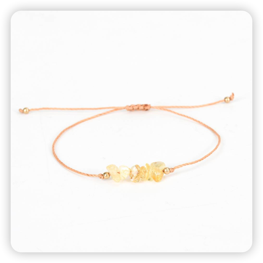 BuddhaChakra Energy Crystal Raw Paraffin Rope Bracelet