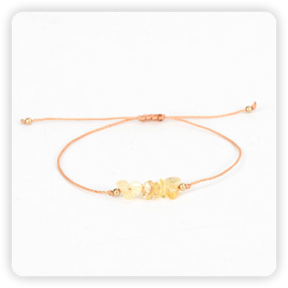 BuddhaChakra Energy Crystal Raw Paraffin Rope Bracelet