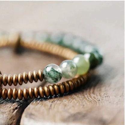 Tibetan Moss Agate Bracelet