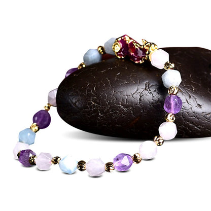 Wealth Pixiu Charm in Natural Amethyst Bracelet