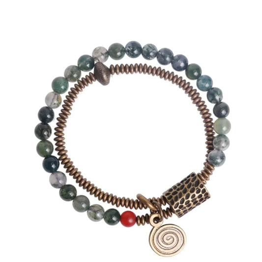 Tibetan Moss Agate Bracelet