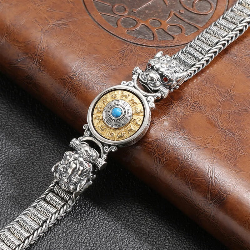 BuddhaChakra PiXiu Copper Coin Prayer Wheel Wealth Bracelet